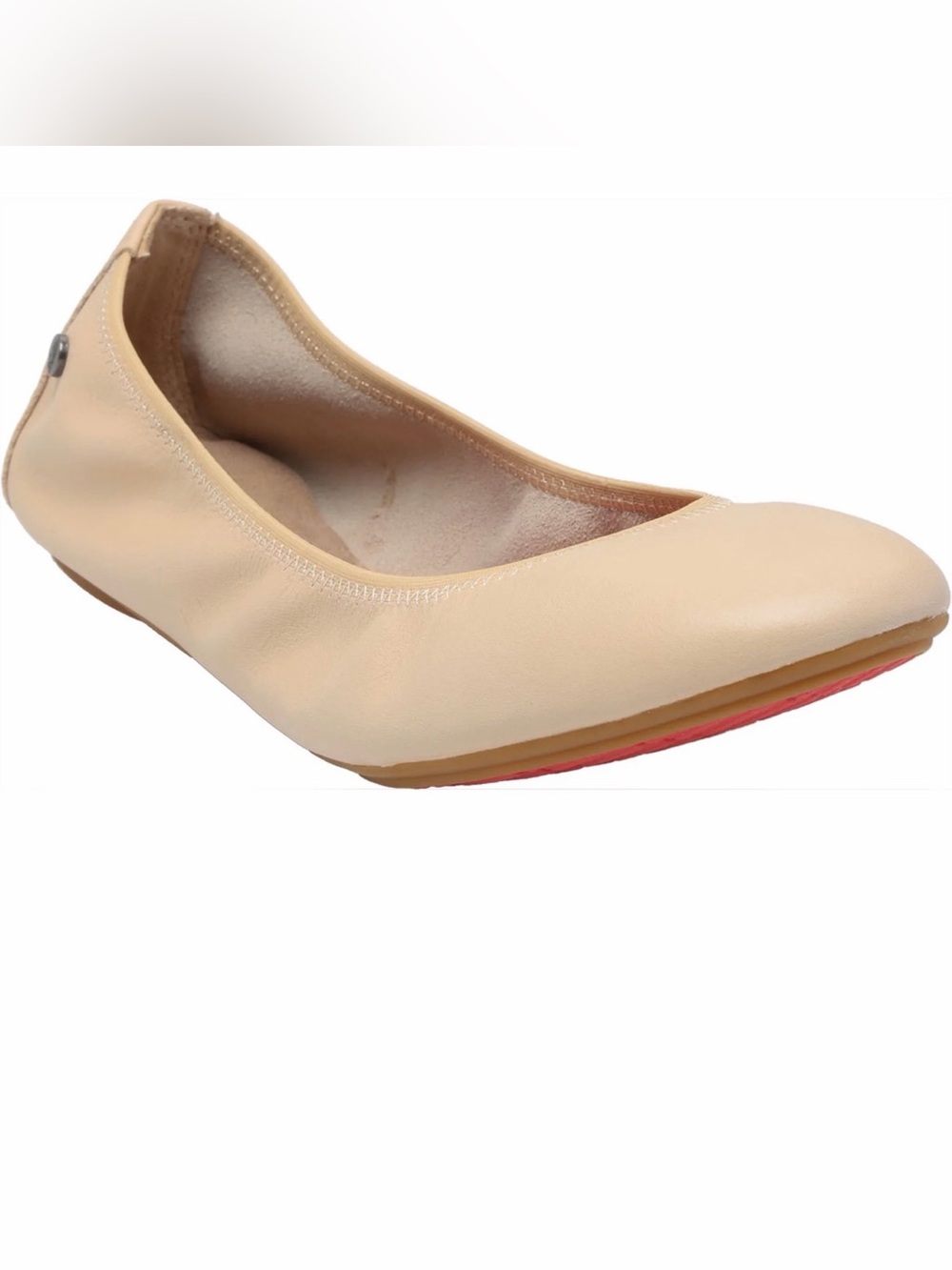 Hush Puppies Women's Chaste Ballet Leather Flat, Size 11, cream color